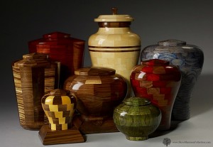 wooden urns