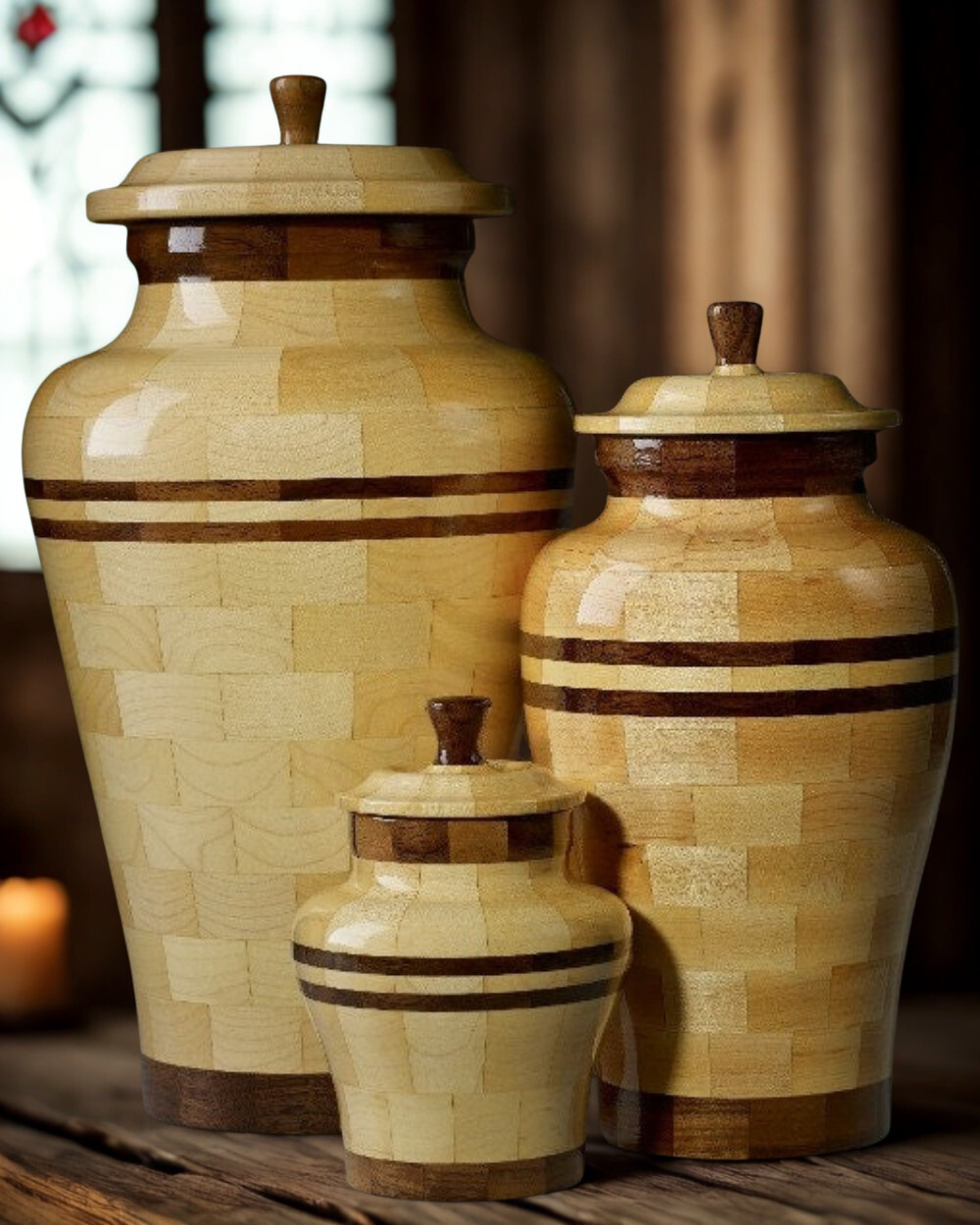 Peace Custom Wooden Cremation Urn
