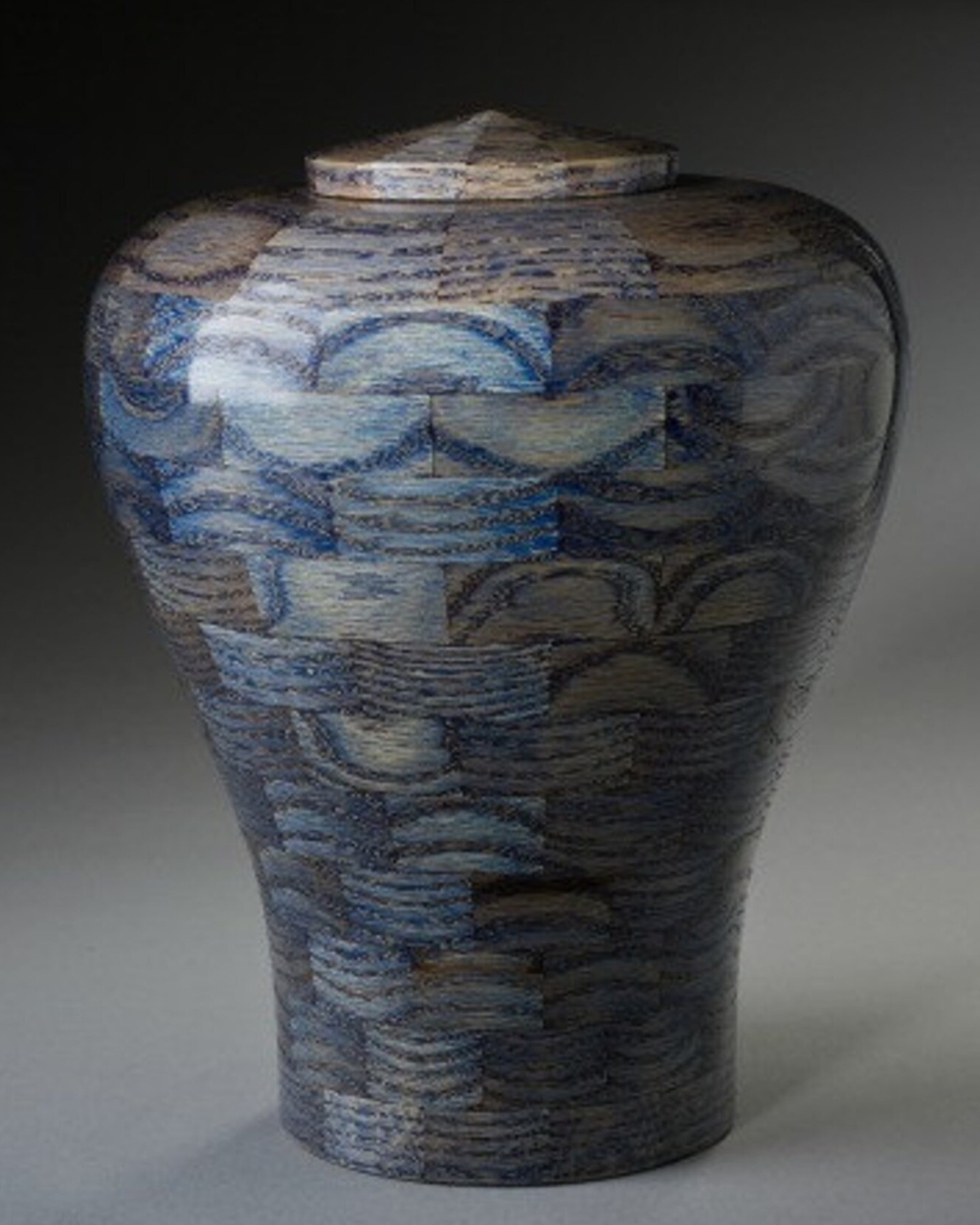 Blue Lily Custom Wooden Cremation Urn