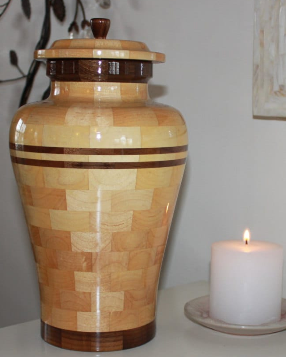 Peace Custom Wooden Cremation Urn
