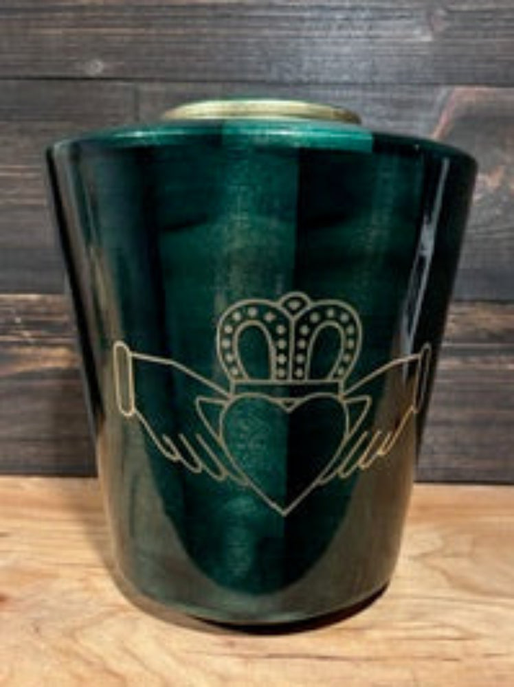 Green Irish Claddagh Cremation Urn