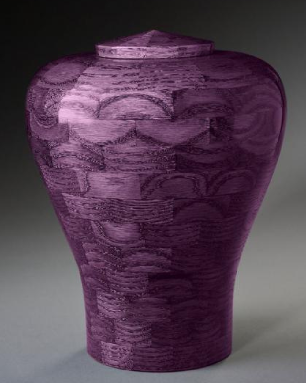 Purple Lily Custom Wooden Cremation Urn
