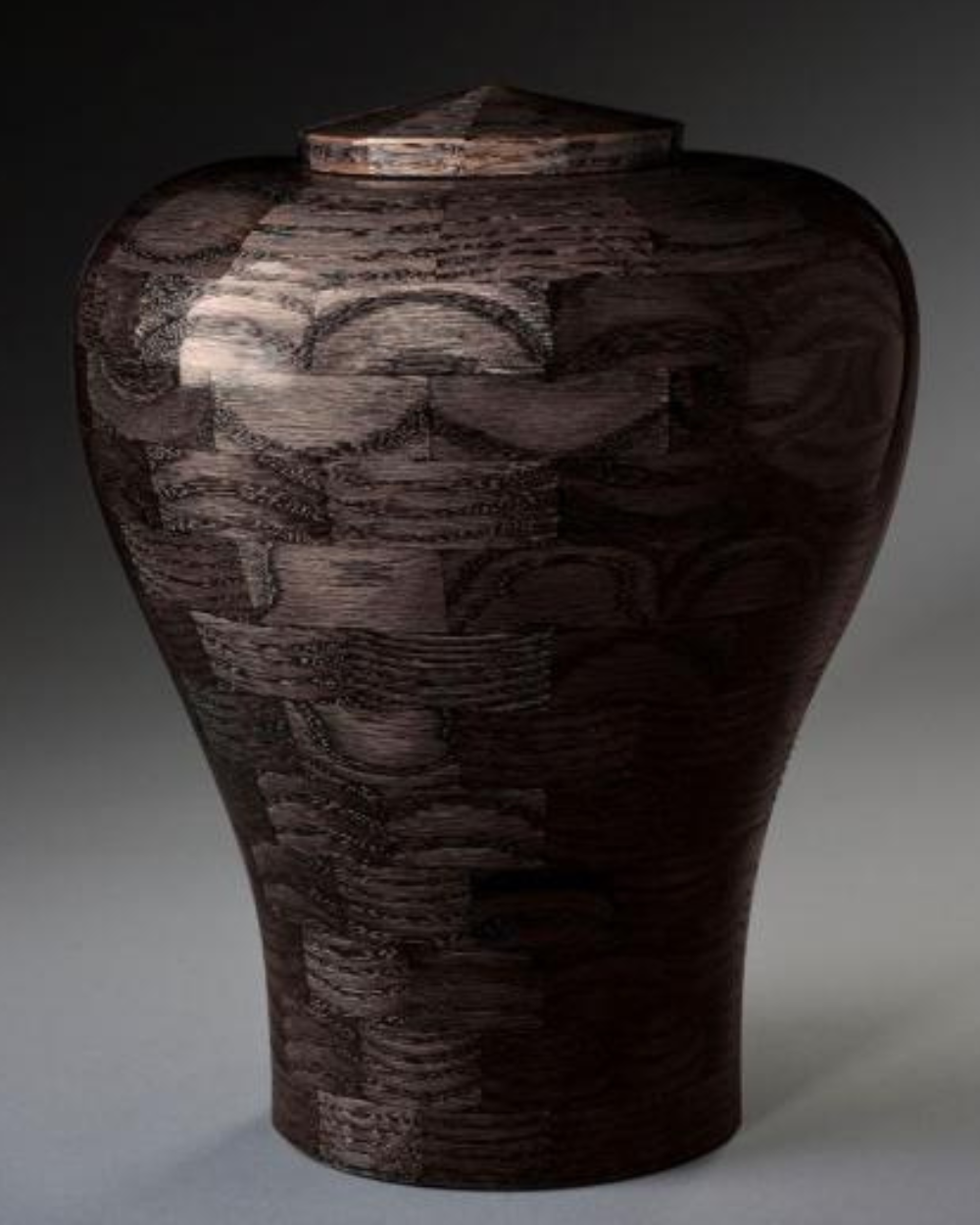 Black Lily Custom Wooden Cremation Urn