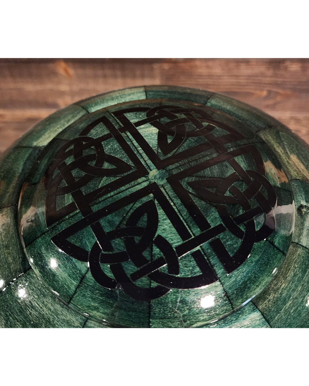 Green Irish Celtic Knot Cremation Urn