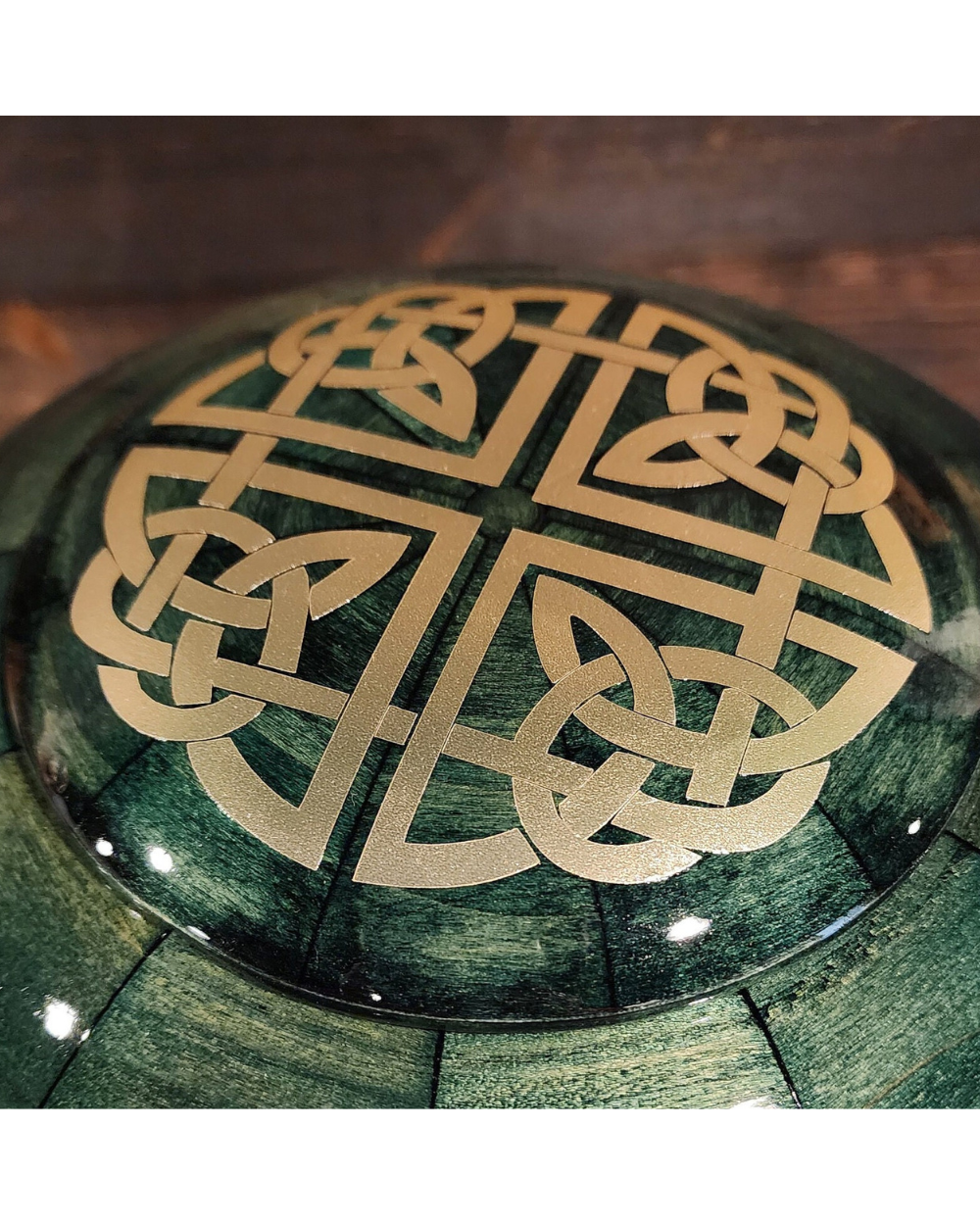 Green Irish Celtic Knot Cremation Urn