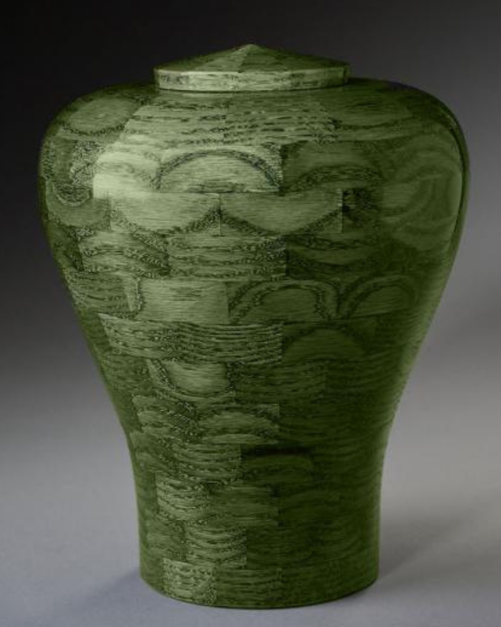 Green Lily Custom Wooden Cremation Urn