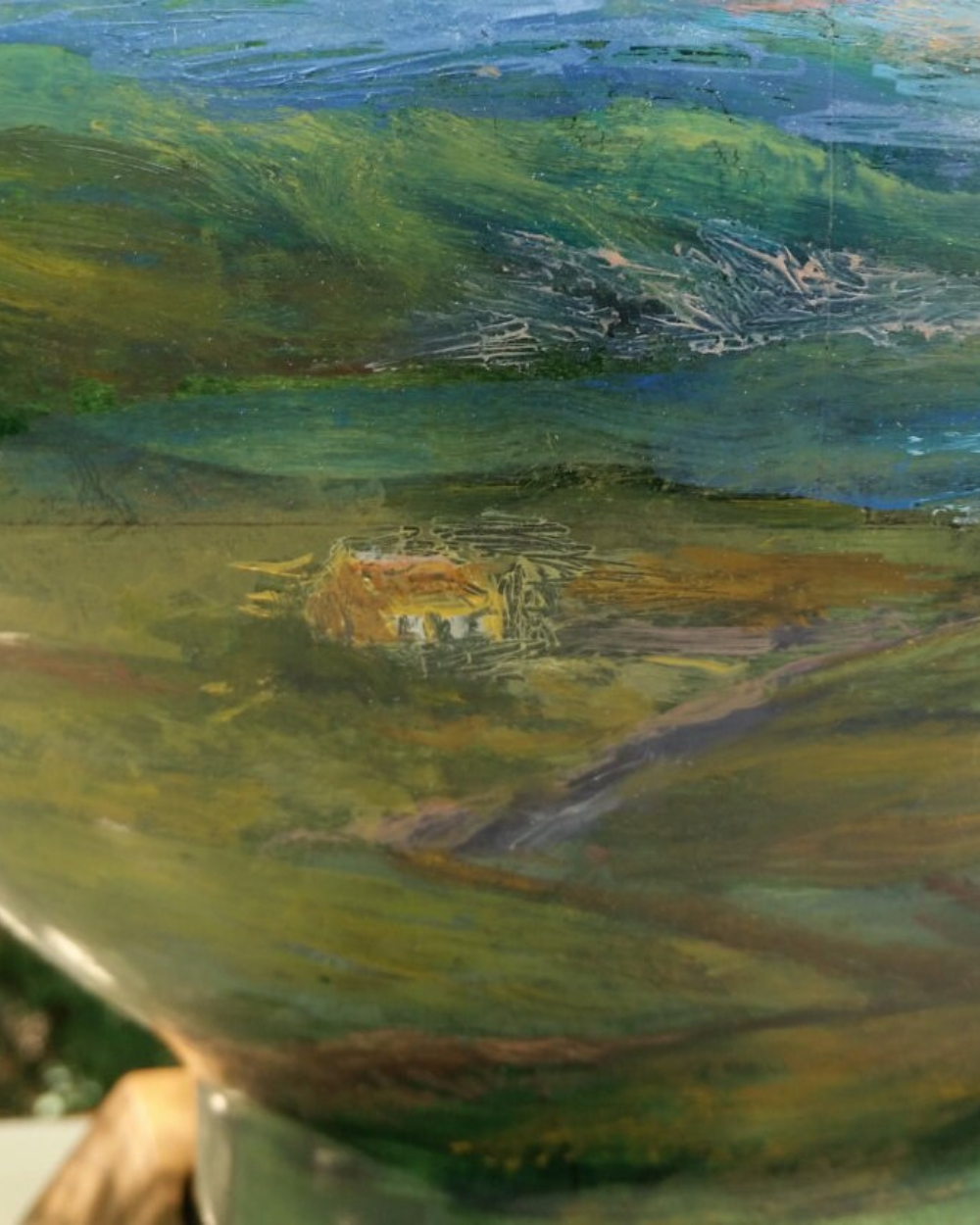 Hand-painted Landscape of Ireland Custom Wooden Cremation Urn