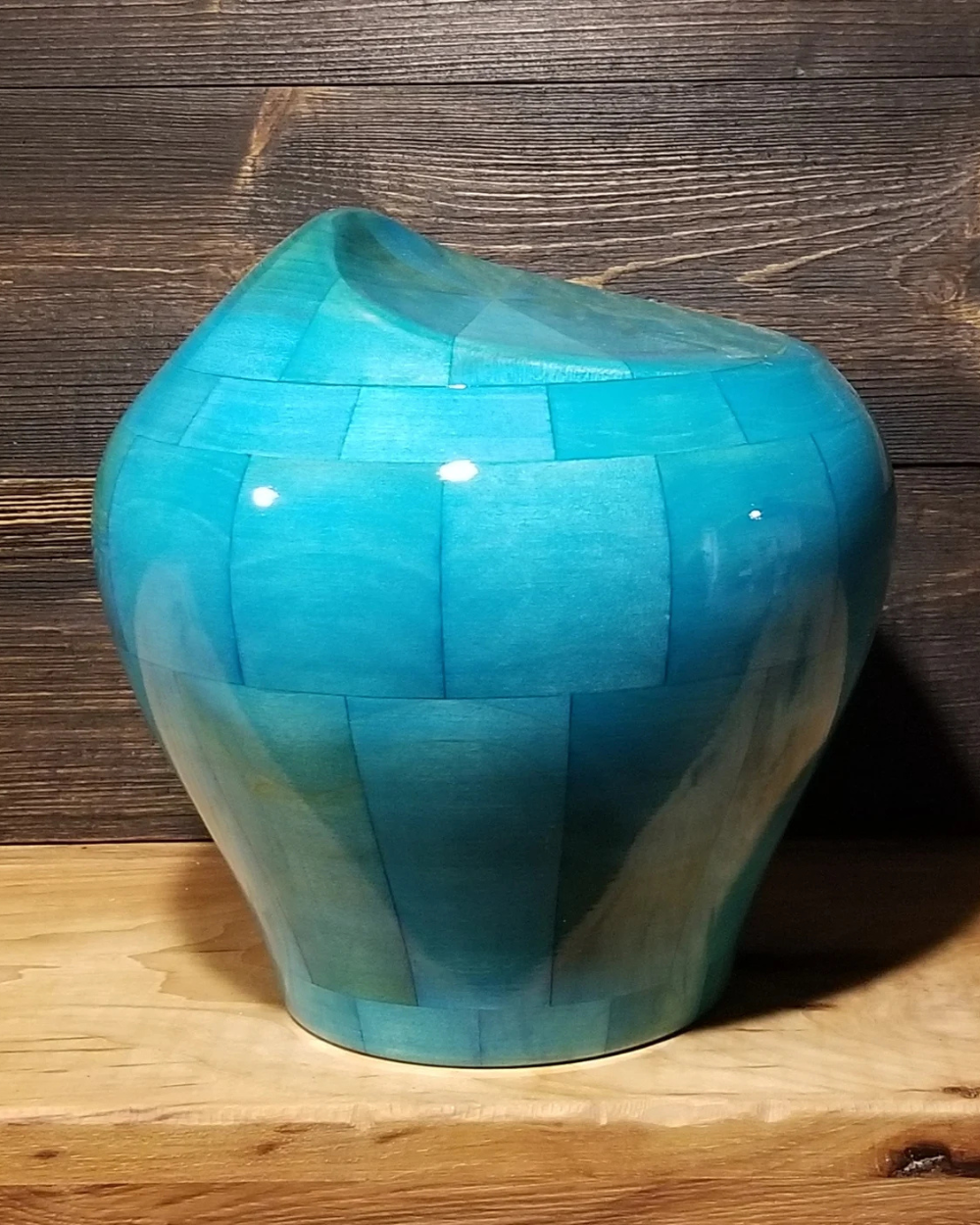 Turquoise Ocean Wave Cremation Urn